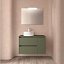 Mueble de baño Noja suspendido 2 cajones con 1 puerta sobre encimera 85 cm green satin de Salgar